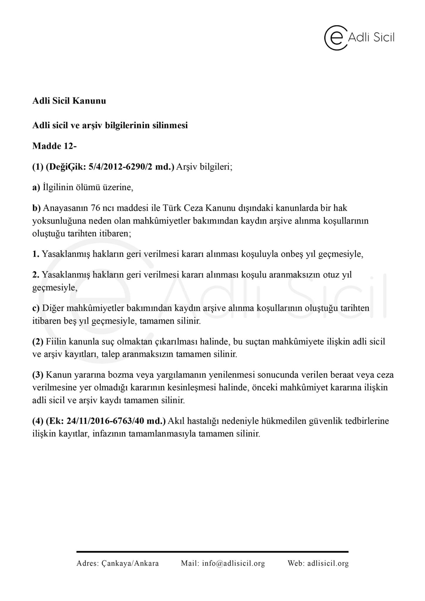 Adli Sicil Kaydı Sildirme (2025)